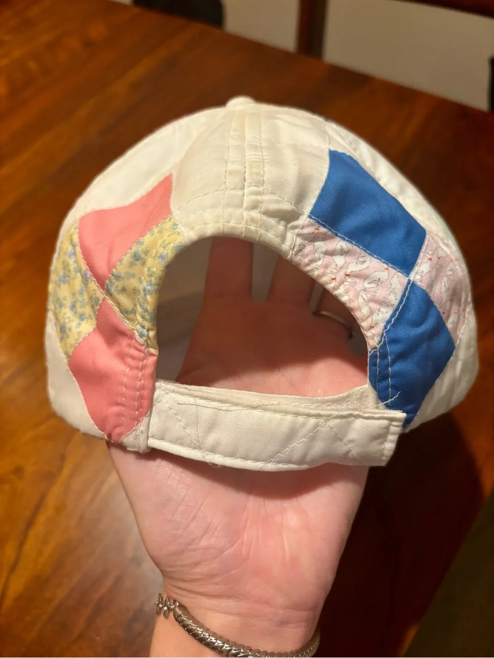Women’s Patchwork Cap - Cream with Multicolor Patches